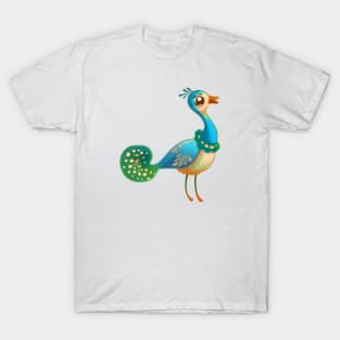 Cute Peacock Drawing T-Shirt